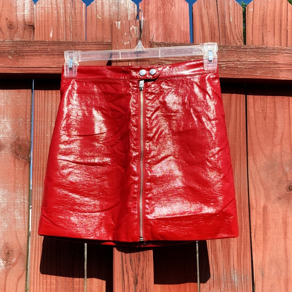 H&M Faux Patent Leather Skirt